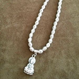 (LAST DAY SUPER SALE- 5/$10) NEW SILVER PLATINUM BLESSING NECKLACE
